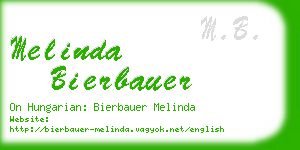 melinda bierbauer business card